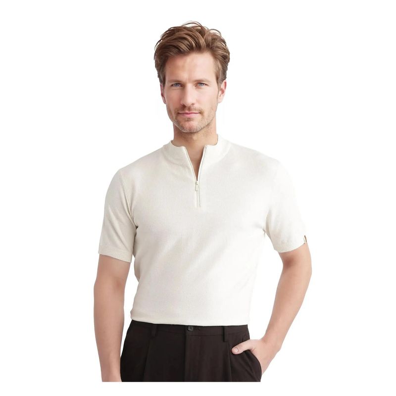 Rare Rabbit Alfeto White Plain Regular Fit T-Shirt (M)