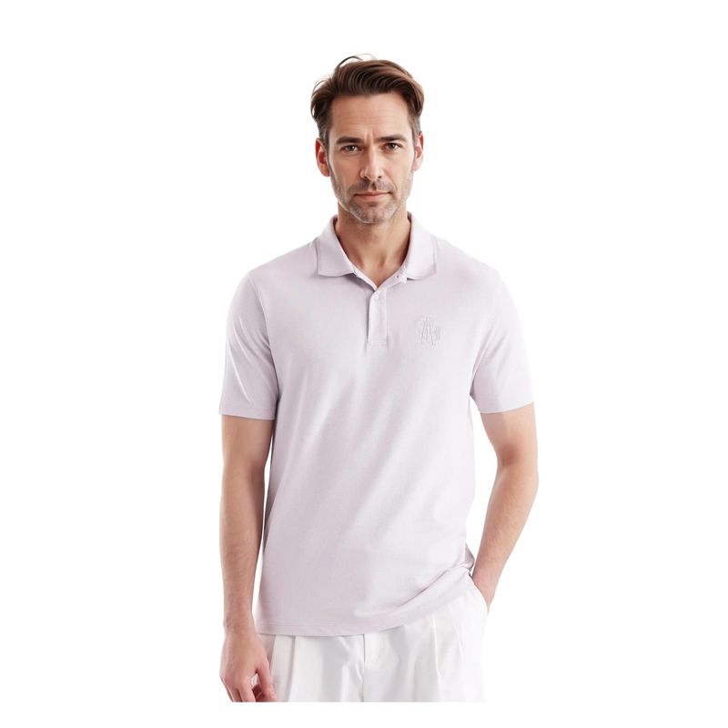 Rare Rabbit Aroe Pastel Purple Plain Regular Fit Polo T-Shirt (3XL)