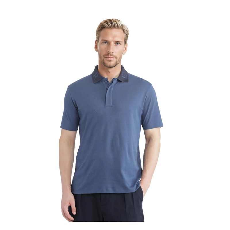 Rare Rabbit Frow Light Blue Plain Regular Fit Polo T-Shirt (XS)