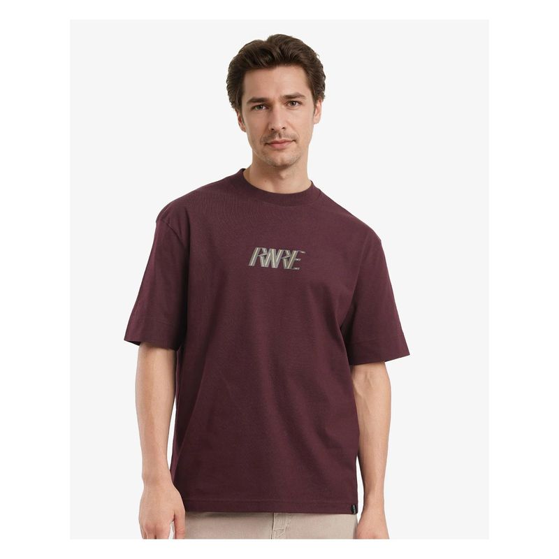 Rare Rabbit Harve Brown Graphic Print Boxy Fit T-Shirt (S)