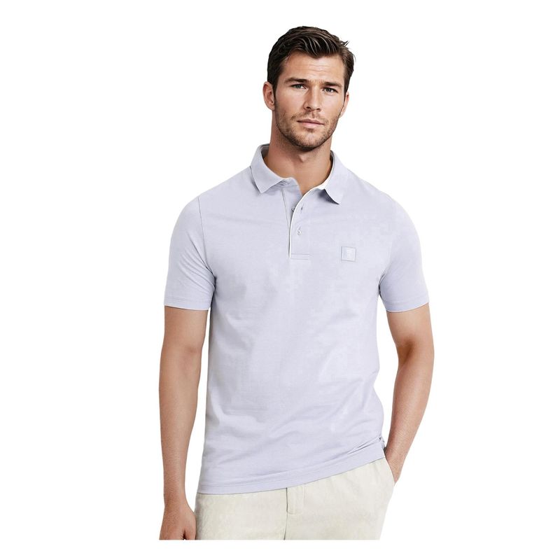 Rare Rabbit Maq Pastel Purple Plain Regular Fit Polo T-Shirt (S)