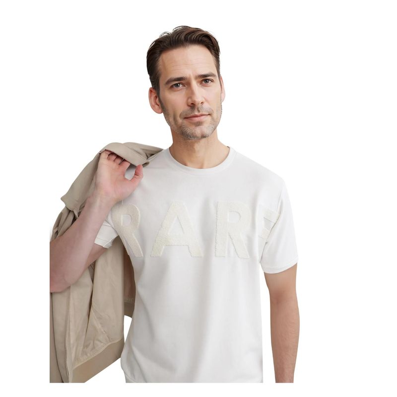 Buy Rare Rabbit Nor-3 Off White Embroidered Oversized Fit T-Shirt Online