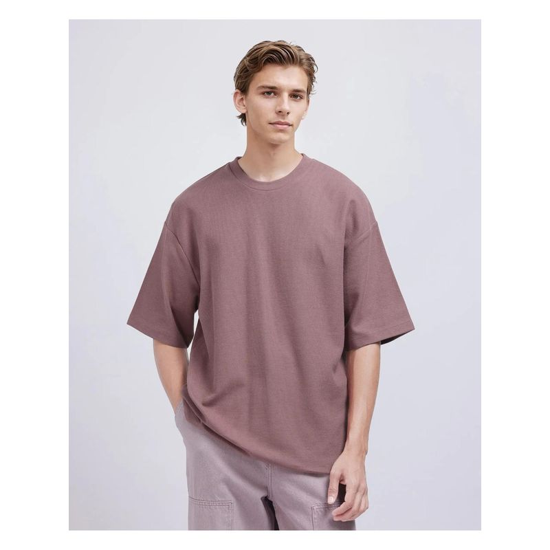 Rare Rabbit Oxot Dusky Pink Embroidered Oversized Fit T-Shirt (XS)