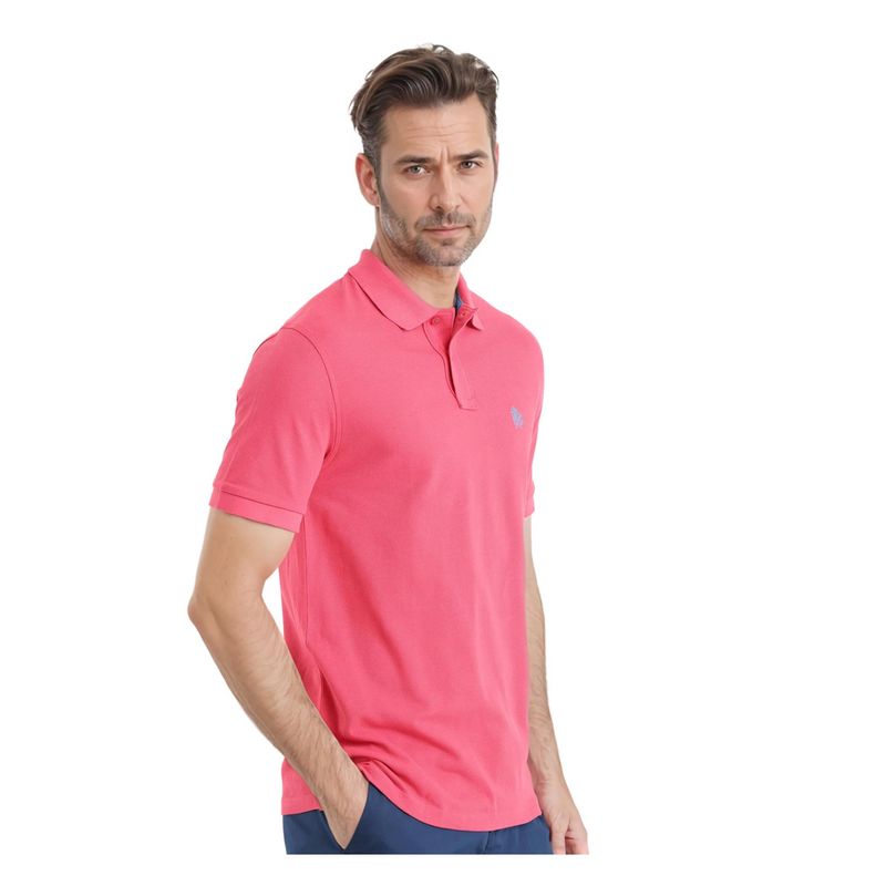 Rare Rabbit Pare 1 Pink Plain Regular Fit Polo T-Shirt (XS)