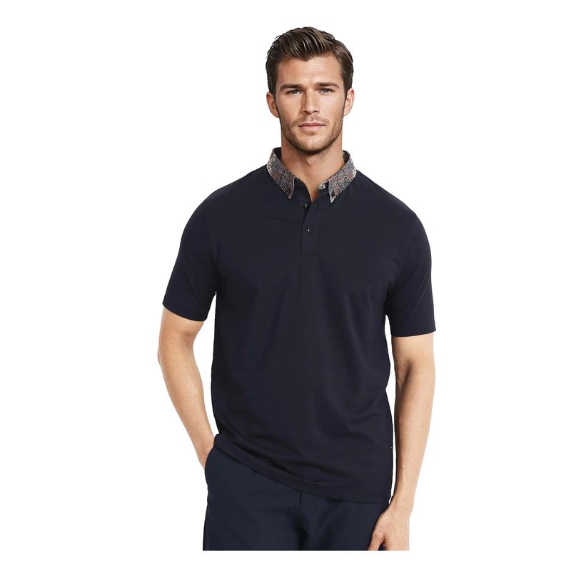 Rare Rabbit Ringer 2 Dark Navy Blue Plain Regular Fit Polo T-Shirt (S)