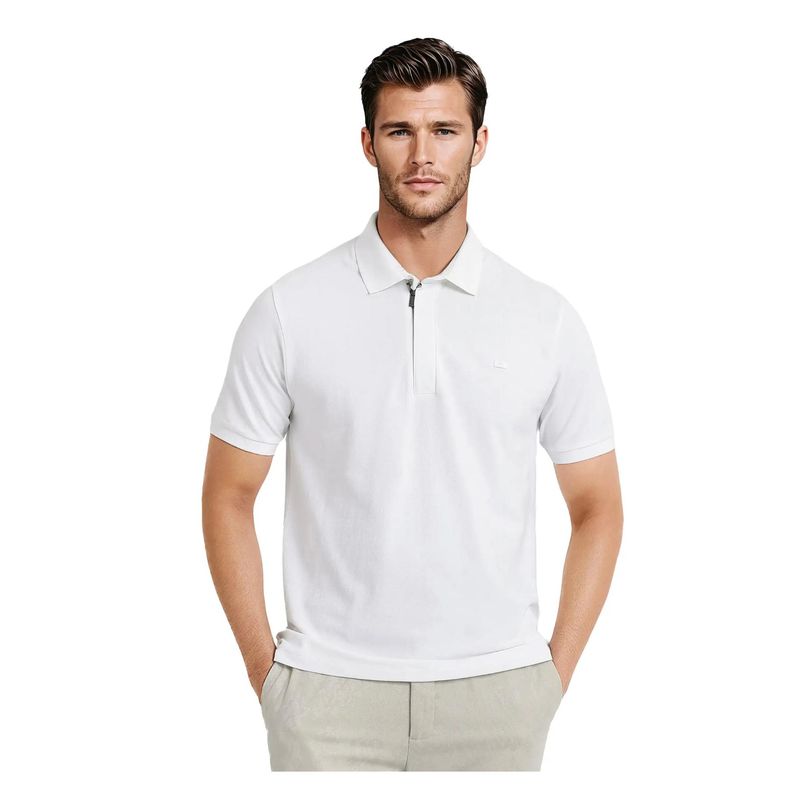 Rare Rabbit Salis 2 White Plain Regular Fit Polo T-Shirt (S)