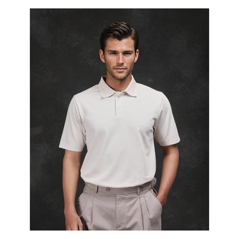 Rare Rabbit Zire 24 Beige Plain Regular Fit Polo T-Shirt (XS)