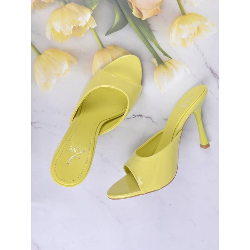 Jove Women Green Solid Sandal Heels (EURO 40)
