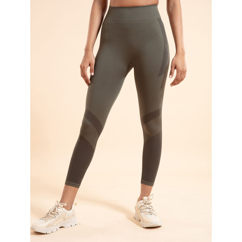 NYKD by Nykaa All Day Seamless Leggings - NYK097 - Beetle Green (S)