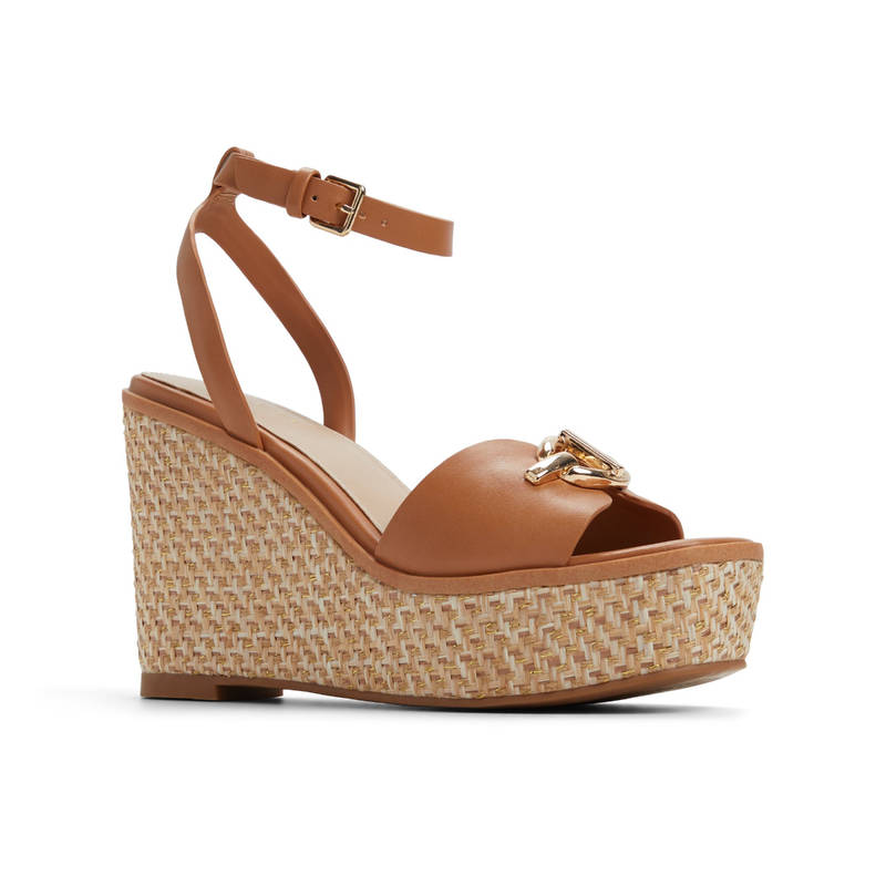 Aldo Ybylin-In210 Women Medium Brown Wedges (UK 4)