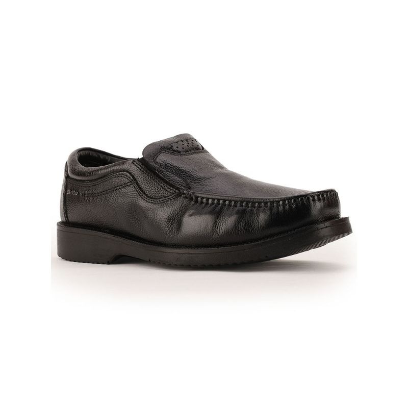 Bata Solid Black Formal Shoes (UK 8)