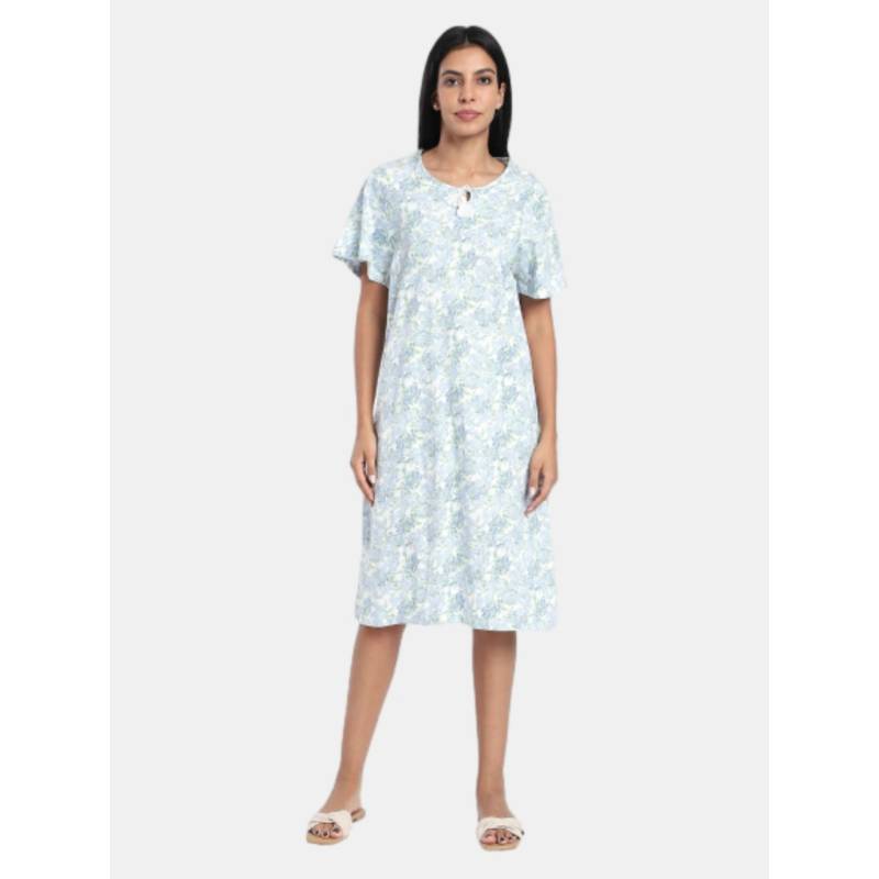 R&B Regular Fit Printed Women Nightdress Multi-Color (XS)