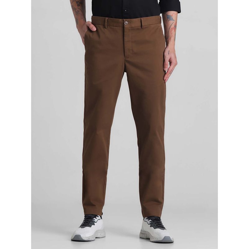 Jack & Jones Brown Mid Rise Slim Fit Trouser (28/30)
