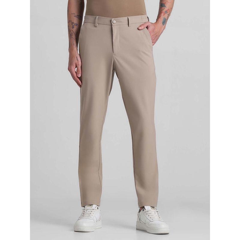 Jack & Jones Beige Low Rise Slim Fit Trouser (48)