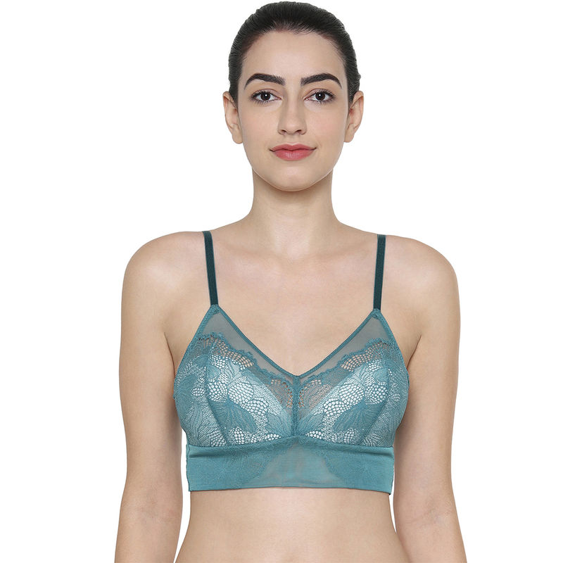 Triumph Lace Spotlight Modern Padded Wireless Support Full Coverage Bra - Green (S)
