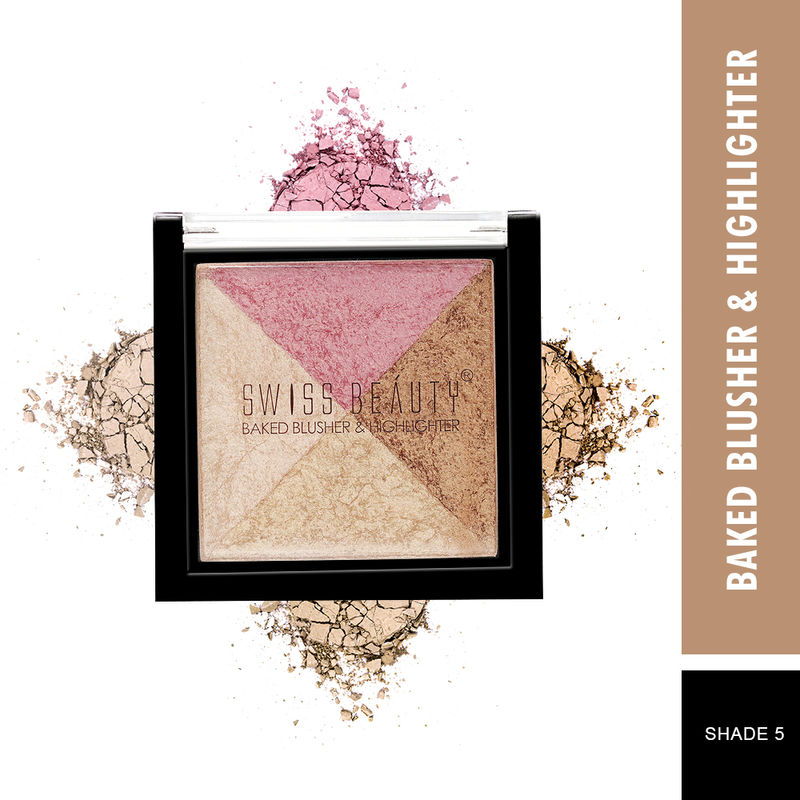 Swiss Beauty Baked Blusher & Highlighter - Shade 05