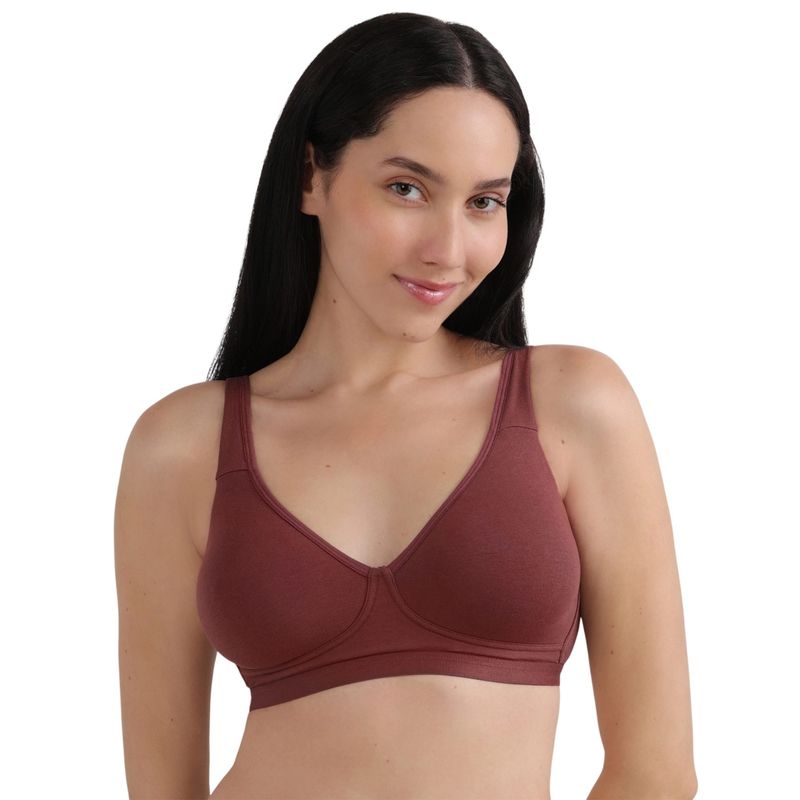 Wacoal Basics Essentials2.0 Non-Padded Full Cup T-Shirt Bra- Dark Brown (34B)