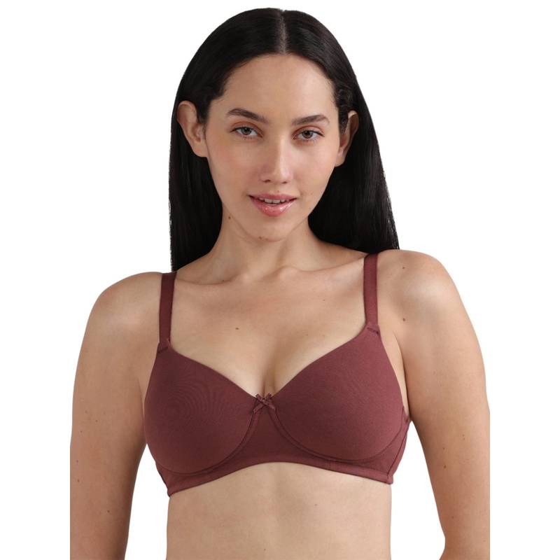 Wacoal Basics Essentials2.0 Padded 3/4Th Cup T-Shirt Bra Dark Maroon (36C)