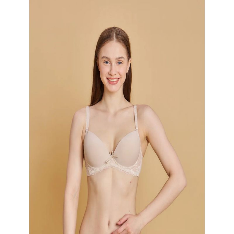 Mieora Women Beige Padded Bra (34B)