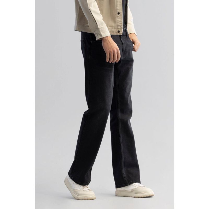 Snitch Retro Ripple Jet Black Straight Jeans (30)