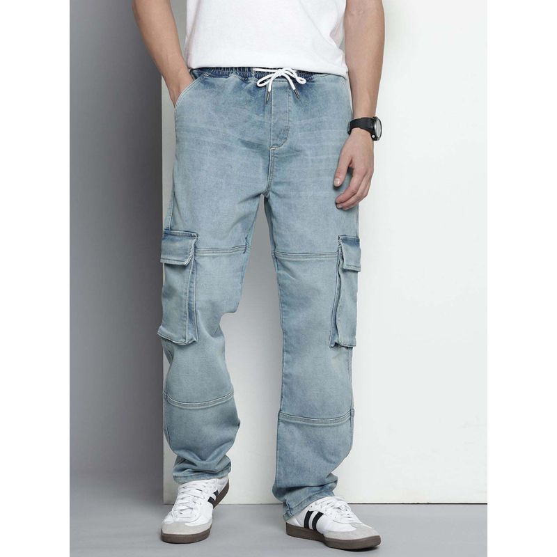 The Indian Garage Co Men Regular Fit Solid Mid-Rise Jeans Blue (30)