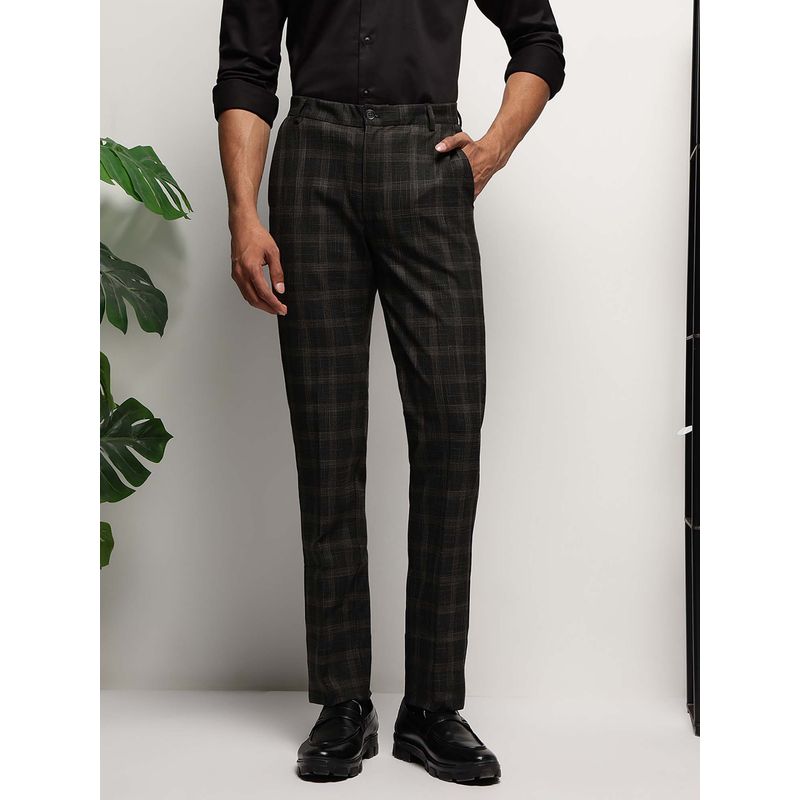 Subtract Men 4 Way Stretch Wrinkle Free Slim Fit Trouser In Midnight Pine (30)