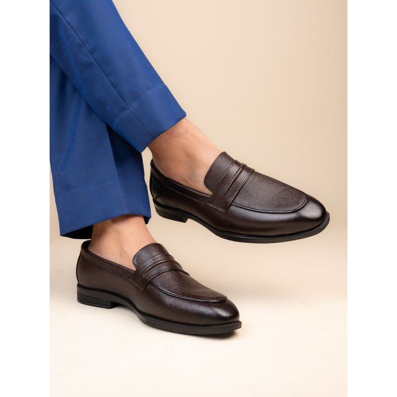 Alberto Torrisi Mens Brown Leather Penny Loafers for Mens - Black (UK 9)