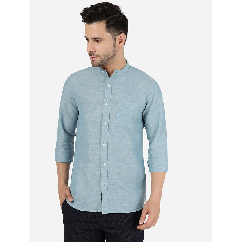 Jadeblue Men 100% Cotton Solid Sage Green Slim Fit Casual Shirt (38)