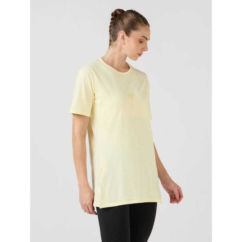 Technosport Yellow Women's Soft Stretch Gym Yoga Performance Sports T-Shirt (S)
