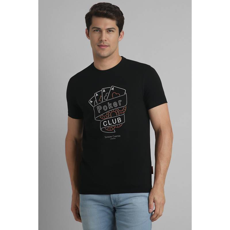 Simon Carter Printed Black T-Shirt (S)