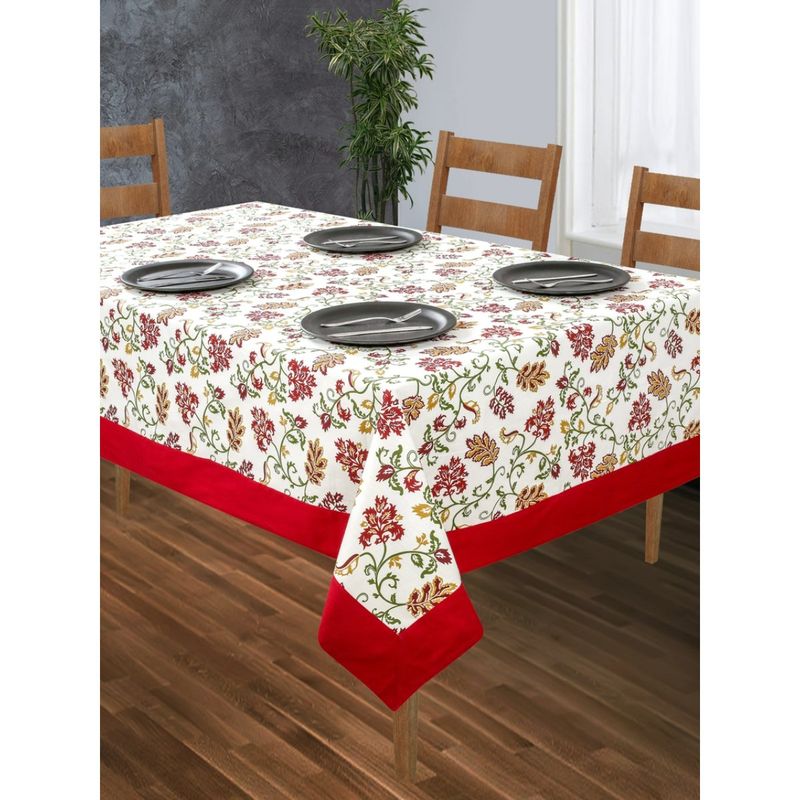 SHADES OF LIFE Mehroon Multi Paisely With Border Center Table Cover (60 X 40 Inches)