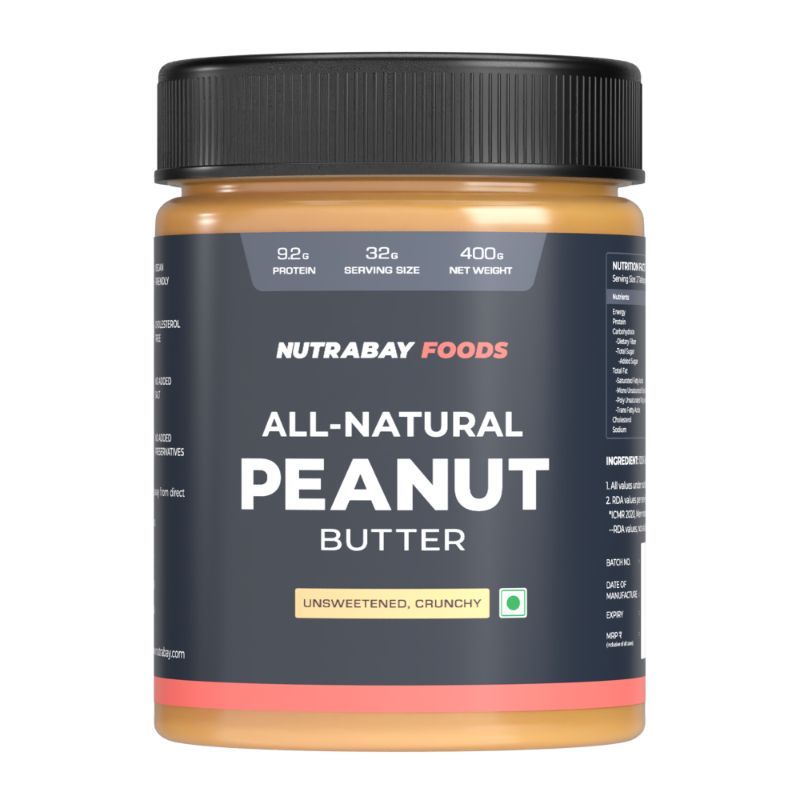 Nutrabay Foods Natural Peanut Butter Unsweetened - Crunchy