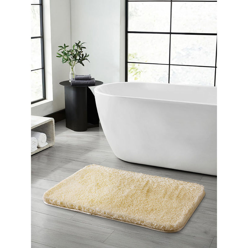 OBSESSIONS Super Soft Anti-skid Polyester Bath Mat Cream (S)