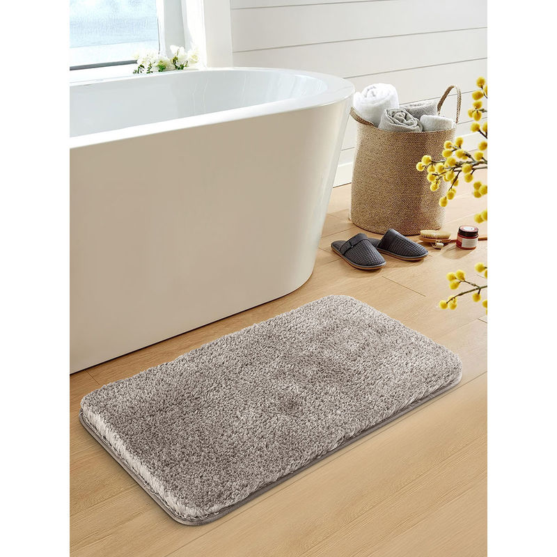 OBSESSIONS Super Soft Anti-skid Polyester Bath Mat Taupe (S)