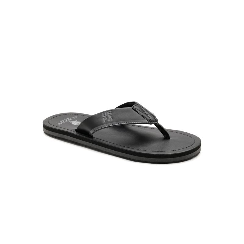 U.S. POLO ASSN. Terry Mens Black Flipflops (UK 10)