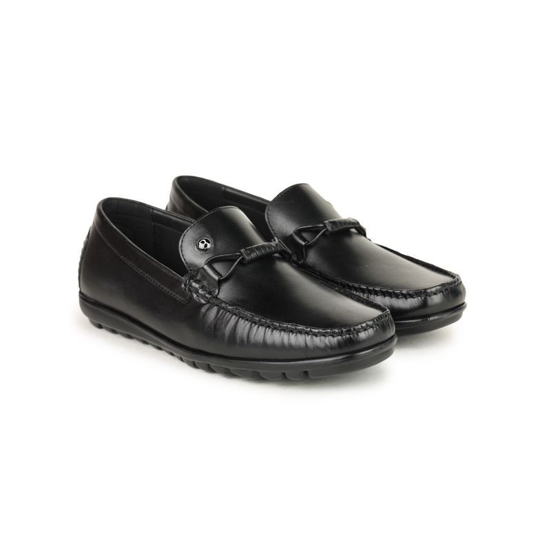 BRITMEN Men Handcrafted Genuine Leather Black Loafers (UK 10)
