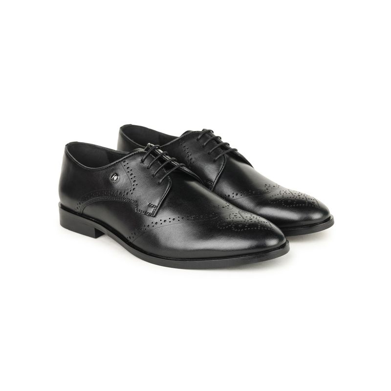 BRITMEN Men Handcrafted Genuine Leather Black Brogues (UK 6)