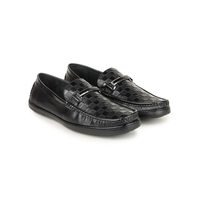 BRITMEN Men Handcrafted Genuine Leather Black Loafers (UK 6)