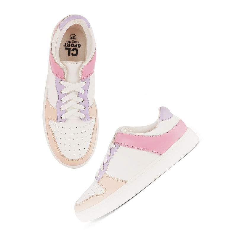 Carlton London Women Pink Colorblock Sneakers (EURO 39)