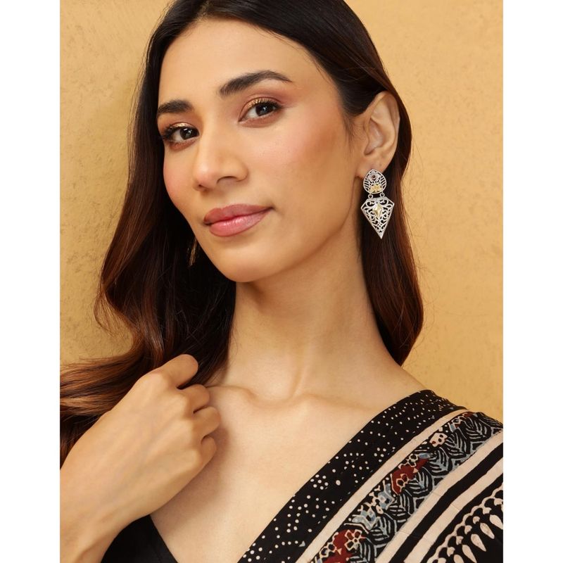 Pink - Hand Embroidered Fabart Beadwork Earrings by Rangila Dhaga main image 1