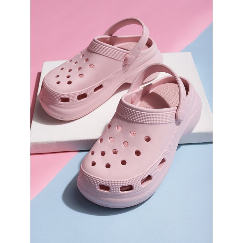 Truffle Collection Pink Self Design Clogs (UK 6)