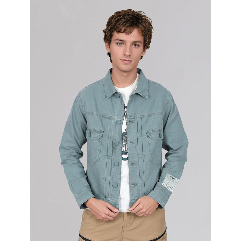 Wrangler Men Dyed Green Regular Fit Shacket (M)