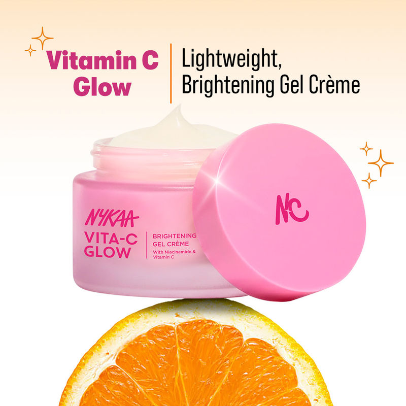 Nykaa Vita-C Glow Brightening Gel Creme -Lightweight, Non Sticky-For Normal, Oily & Combination Skin