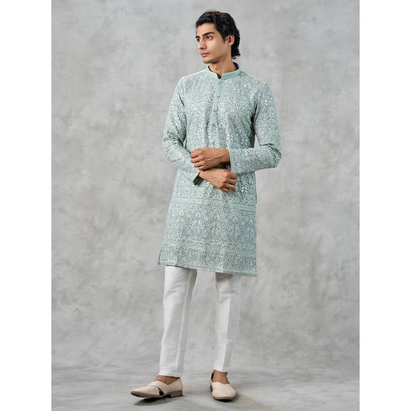 Twamev Midnight Sky Blue Kurta with Pant (M)