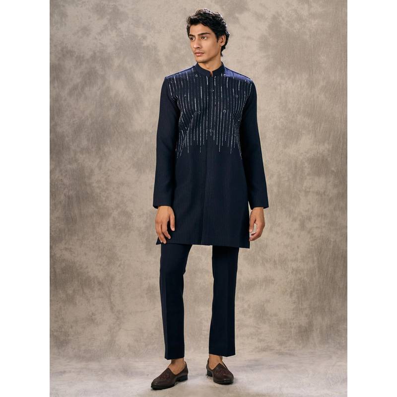 Twamev Regal Navy Blue Kurta with Pant (M)