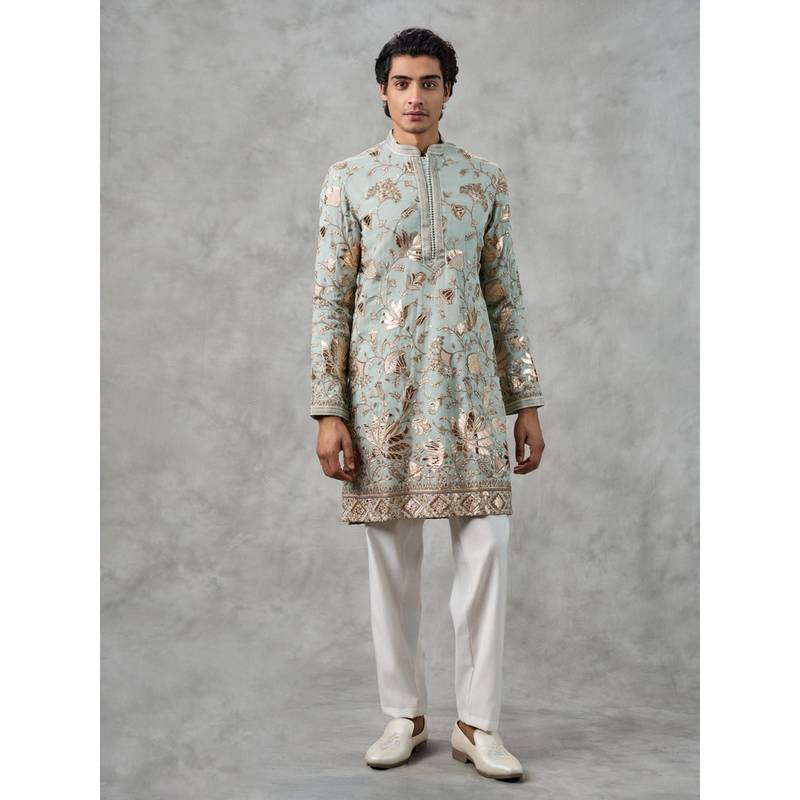 Twamev Sky Blue Elegance Kurta with Pant (S)