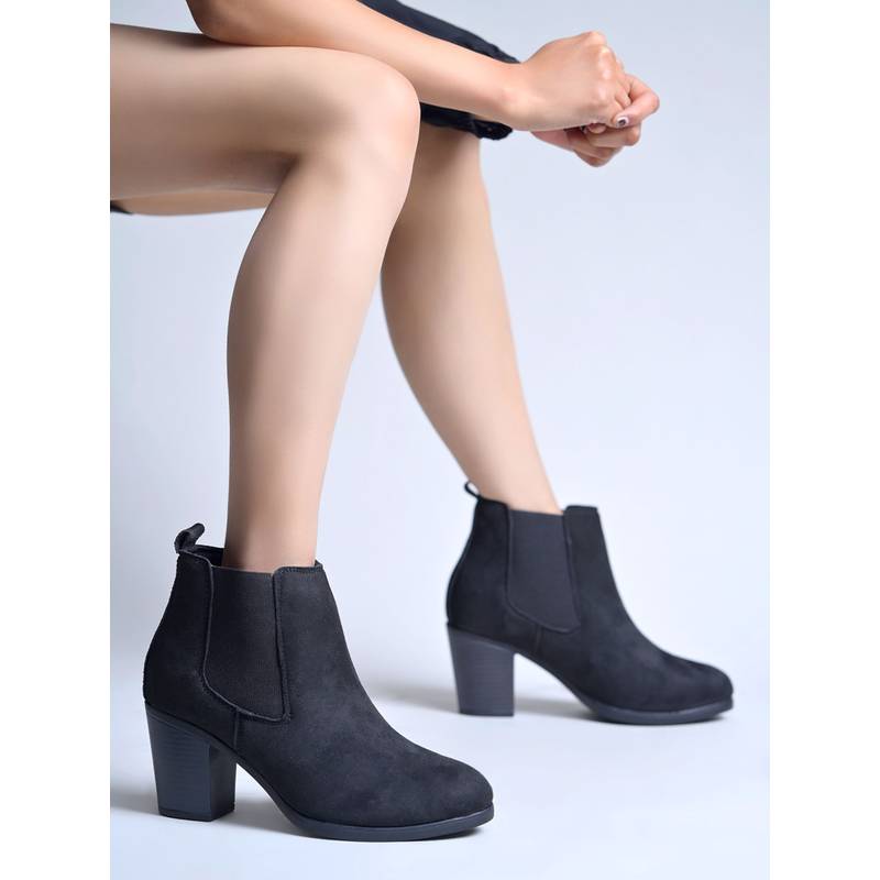 Shoetopia Womens Smooth Vegan Leather Chelsea Boots - Black (EURO 36)