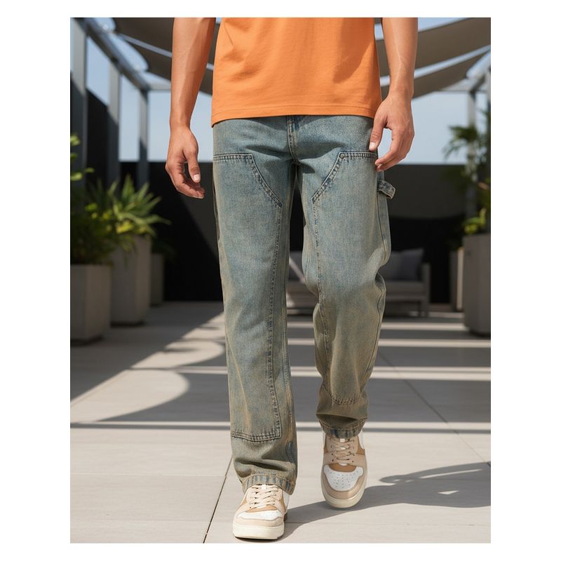 Bewakoof Blue Cotton Solid Jeans (30)