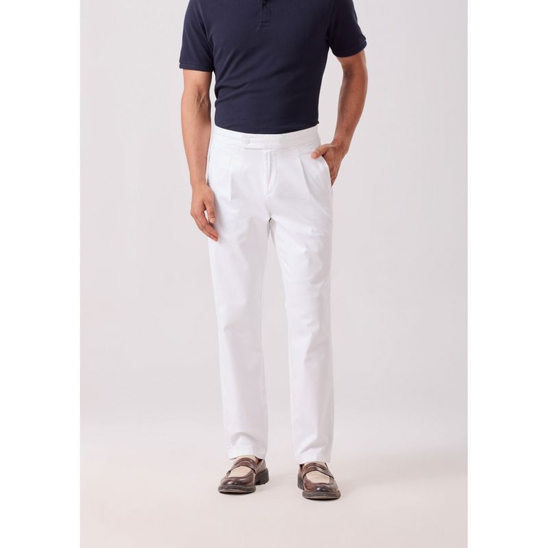 MH&Y Men Napoli Pleated White Trouser (30)