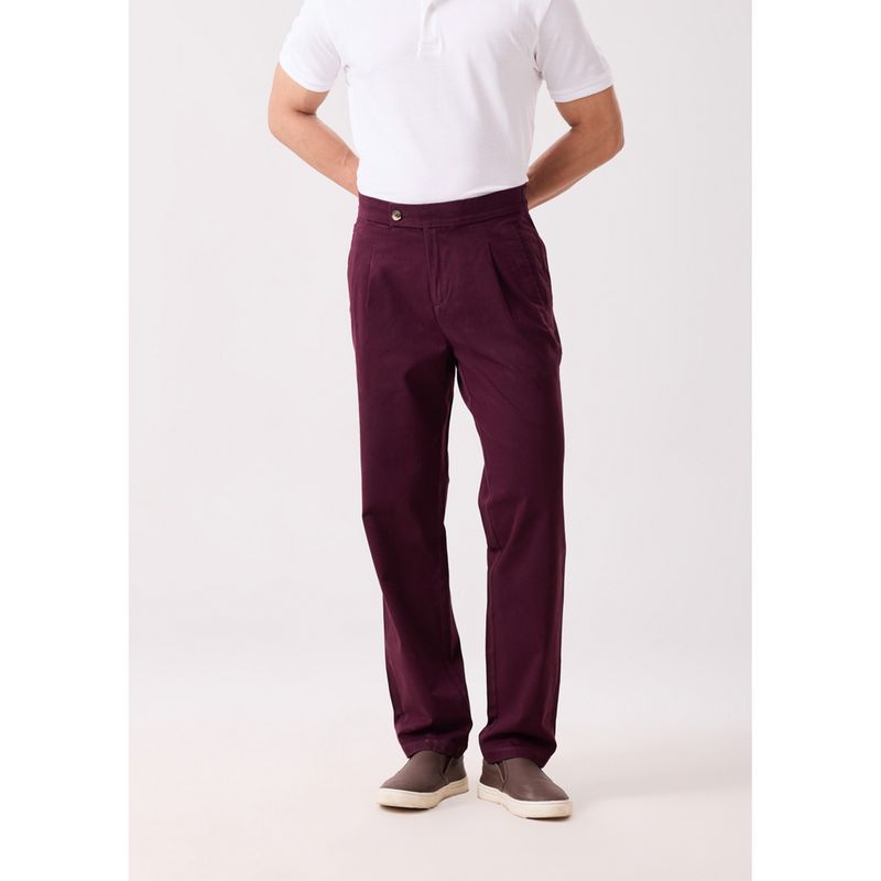 MH&Y Men Napoli Pleated Wine Trouser (34)